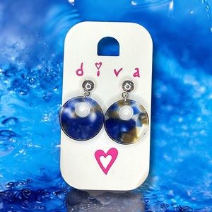 ART DECO **brand new** super cute lucite hoops petite earthy